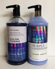 Color Toning Purple Shampoo Conditioner w/ Keratin Anti-Brass Formula 32 oz