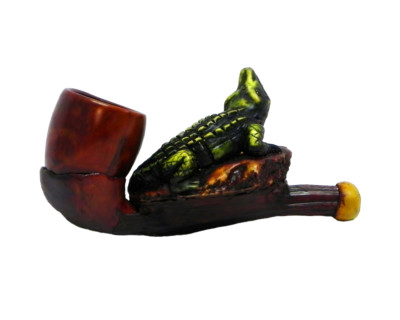 Alligator Handmade Tobacco Smoking Mini Hand Pipe Swamp Reptile Gator  Animal Art