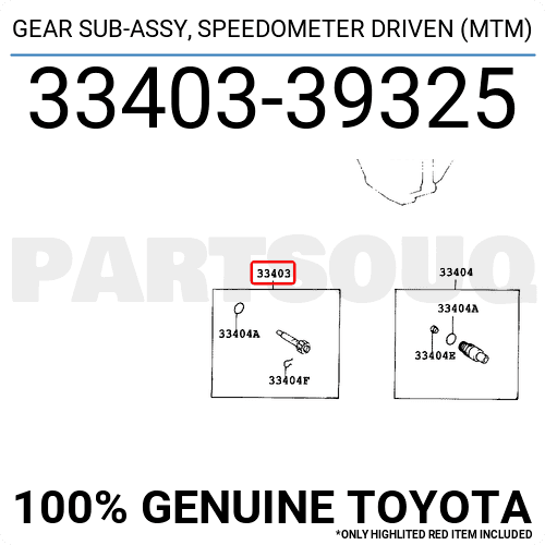 テラオページ①⑨ 3340369185 Genuine Toyota GEAR SUB-ASSY, SPEEDOMETER DRIVEN