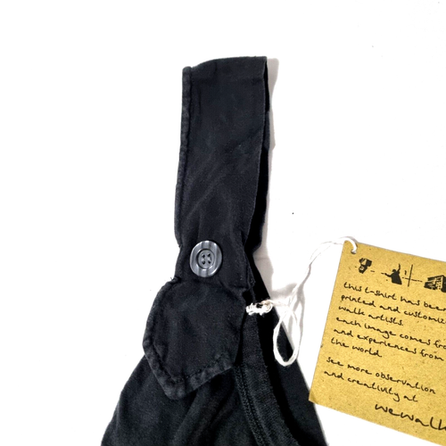 We Walk Dungaree Girls Love Shoes Black White Hand Printed Art Women Size XS $59 - Picture 12 of 24
