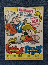 1961 Dallas Texans vs Houston Oilers football program/Texans prior to move K.C.!