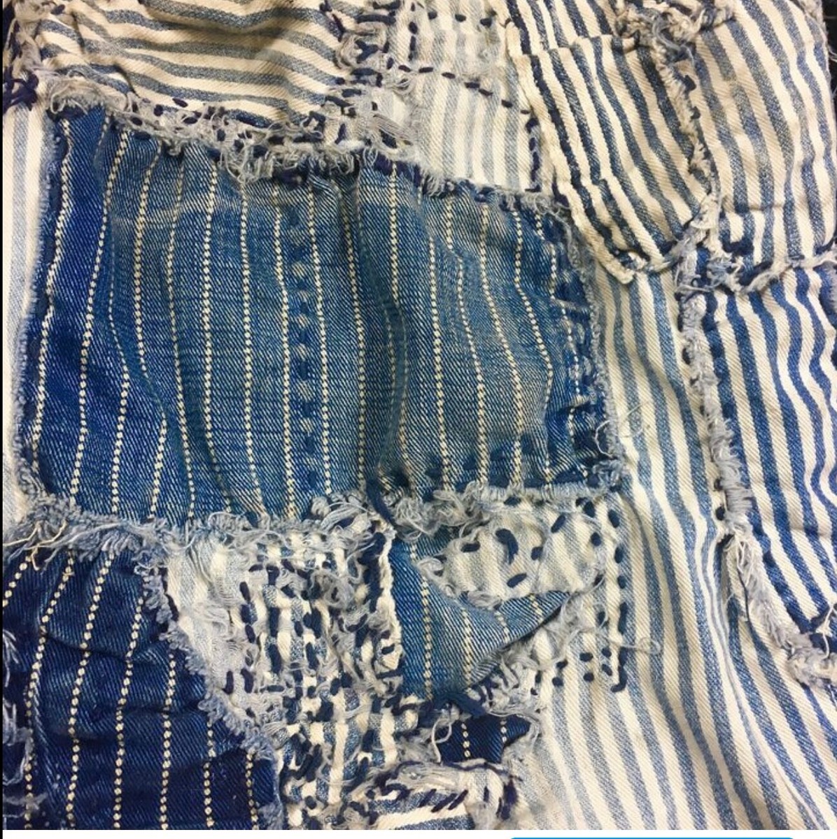 RRL Indigo Boro Patchwork Repaired Patched Shashiko Railroad