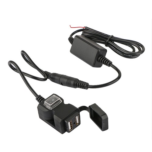 Dual Chargeur Prise USB Moto Guidon Interrupteur Supports Étanche Pour Phone GPS - Picture 7 of 8