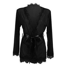 Sexy Women Lingerie Lace Babydoll Nightgown Ladies Kimono Robe Belted Sleepwear