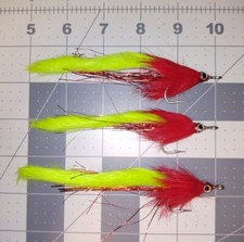  BARRY'S PIKE FLY  Chartresue & red  3/0 3 each 5 inches long. Magnum Pike fly 