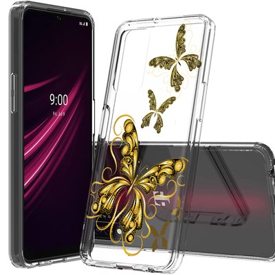 Total Guard Cover Case for T-Mobile REVVL V+ Plus 5G, Gold Butterfly
