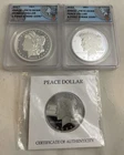 2023 Morgan & Peace Dollar Anacs PR70 2CN Fiji First Strike Set