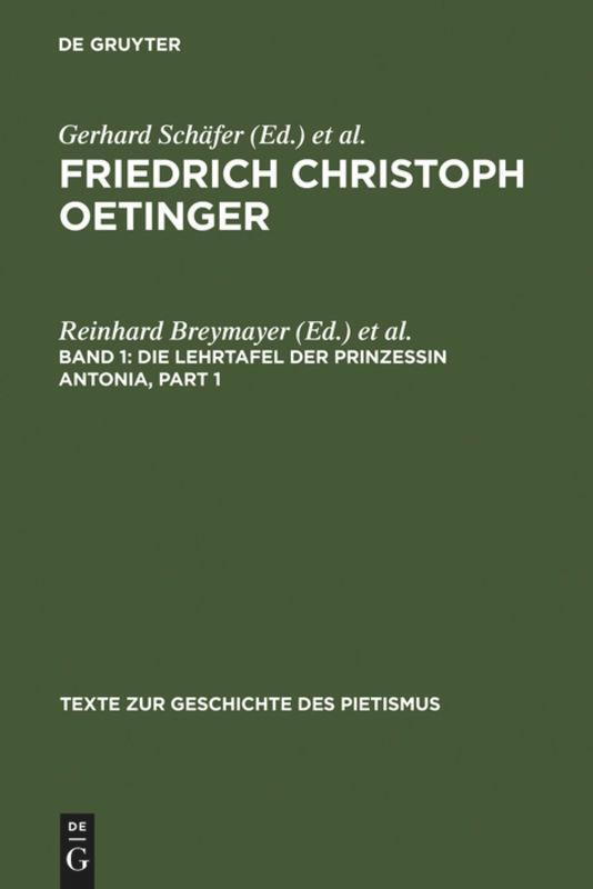 Die Lehrtafel der Prinzessin Antonia | Buch | 9783110041309 - Reinhard Breymayer, Friedrich Häussermann