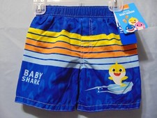 BABY SHARK Size 12 Months Boy's Swim Trunks w/ Lining UPF 50 New w/ Tags