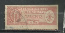 LO54-SELLO ESPAÑA GUERRA CIVIL FALANGE SINDICATO C.N.S.VALENCIA.SPAIN CIVIL WAR.