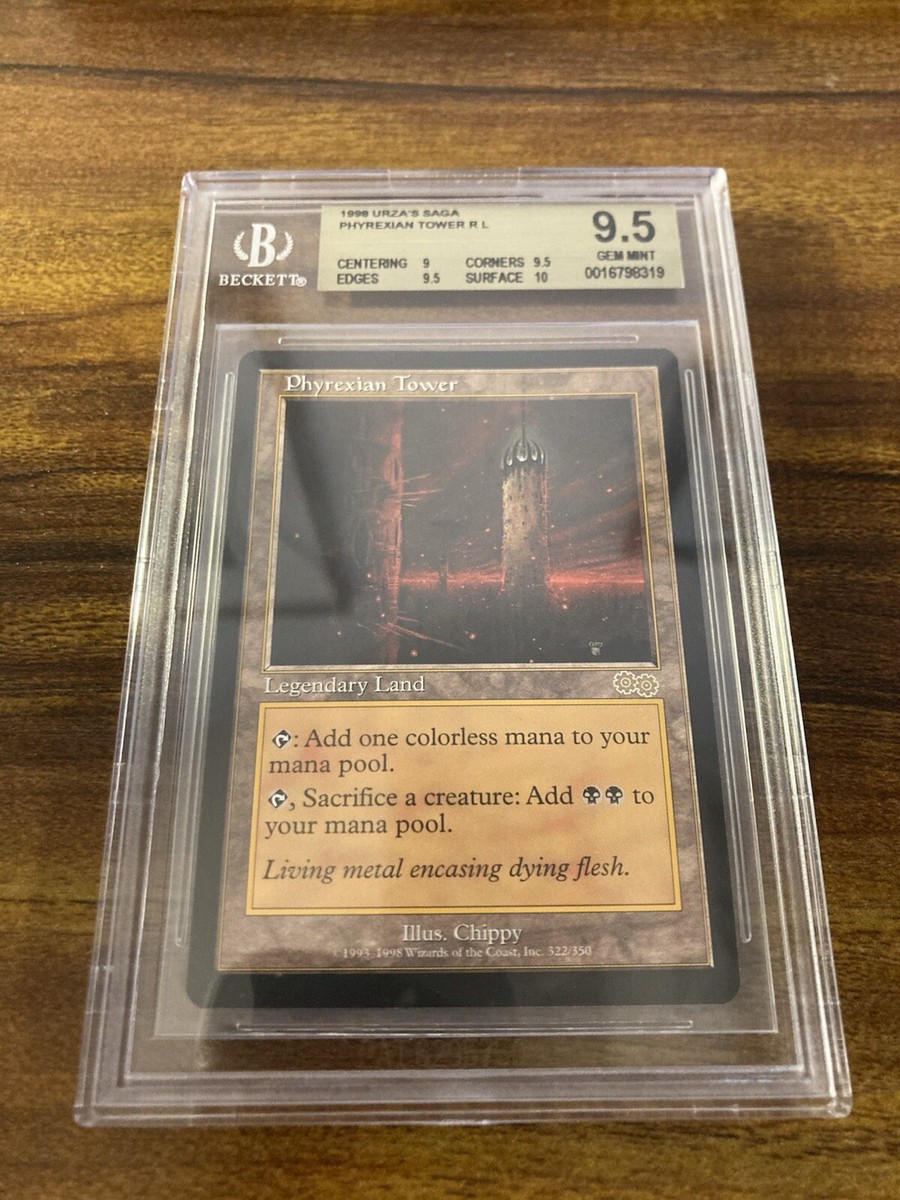 MTG✨PHYREXIAN TOWER✨Urza's Saga BGS 9.5 GEM MINT RARE Land 1998