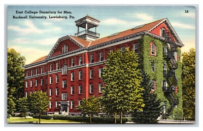 Phi Kappa Psi Dormitory Bucknell University Lewisburg PA Linen Postcard R4