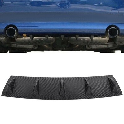 Universal 23'' x 6'' 3D Carbon Fiber Rear Lower Bumper Diffuser Fin Spoiler Lip