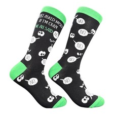 Just Asked Myself If Im Crazy We All Said No Socks Funny Sarcastic Graphic