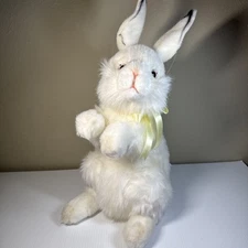 Vintage HANSA Rabbit Large Realistic Easter Bunny White 20 Inch Plush 2001