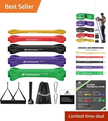 5 Resistance Bands, Exercise Bands with Handles,Pull up Assist Bands - Band Set