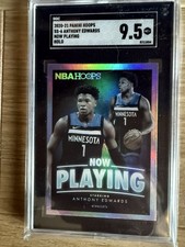 Anthony Edwards 2020-21 Panini Hoops Now Playing Holo RC #SS-6 9.5 GEM MINT