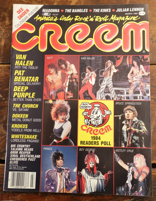 CREEM MAGAZINE VOL 16 NO 10 March 1985 VAN HALEN Pat Benatar DEEP PURPLE Dokken
