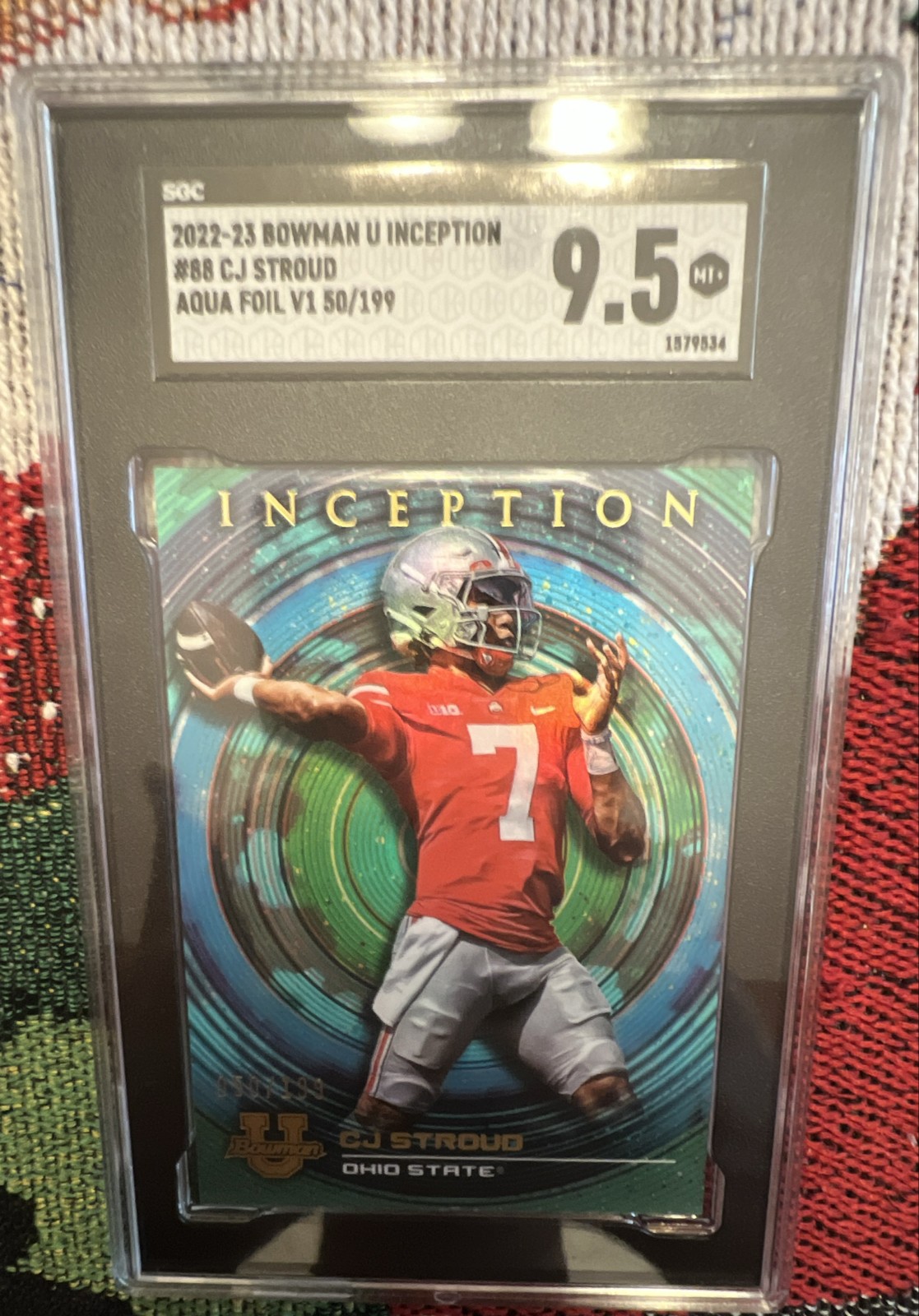 2022-23 Bowman Inception University - C.J. Stroud #88 Aqua Foil V1 /199 (RC)