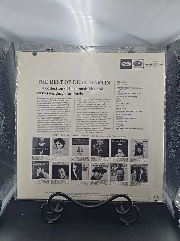 The Best Of Dean Martin LP Capitol Records T 2601 MONO Terre Haute Press VG+/VG+ - Image 2 of 4