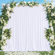 10x10 White Backdrop Curtain for Parties Wedding Photos Fabric Decoration 5ft x