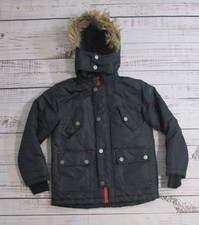 Pacific Trail Black Orange Removable Faux Fur Lined Hood Quilted Lined Jacket Sm