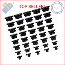 40Pcs Rubber Plugs for Holes Assorted Sizes, Black Rubber Stoppers Grommets Box
