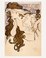 Salon des Cent posterby Alphonse Maria Mucha wall Art Home Decor
