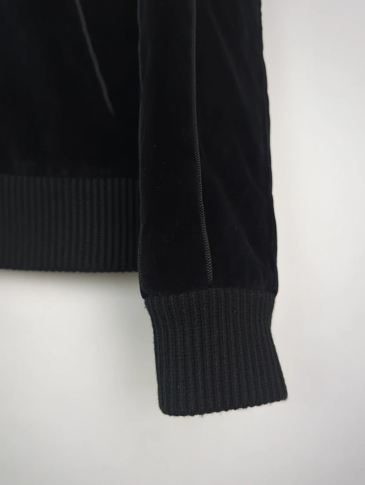 OFFICINE GENERALE Men's Sz US S Black Velour Velvet Zip Bomber Jacket image 8