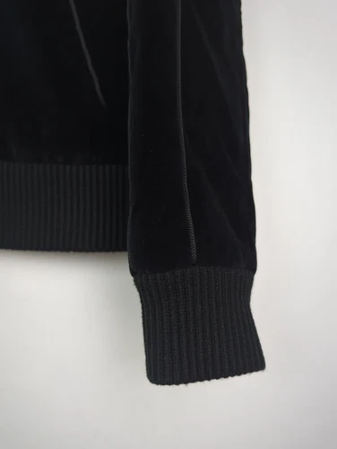 OFFICINE GENERALE Men's Sz US S Black Velour Velvet Zip Bomber Jacket image 8