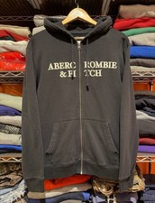 Abercrombie  Fitch Soft A F Fleece Full Zip Hoodie Black Size M