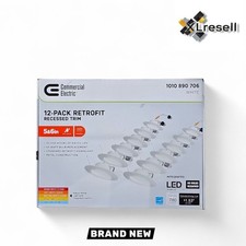 Commercial Electric 5/6" LED Recessed Light Trim w/ Selectable CCT 12-Pack