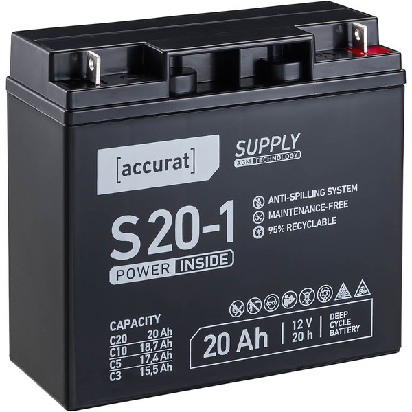 12V 20Ah Agm Batterie Versorgungsbatterie Usv Notstrom Kinderauto Akku F13 Vrla-image