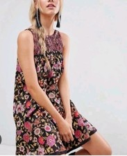 Free People black mini oh baby swing dress size L