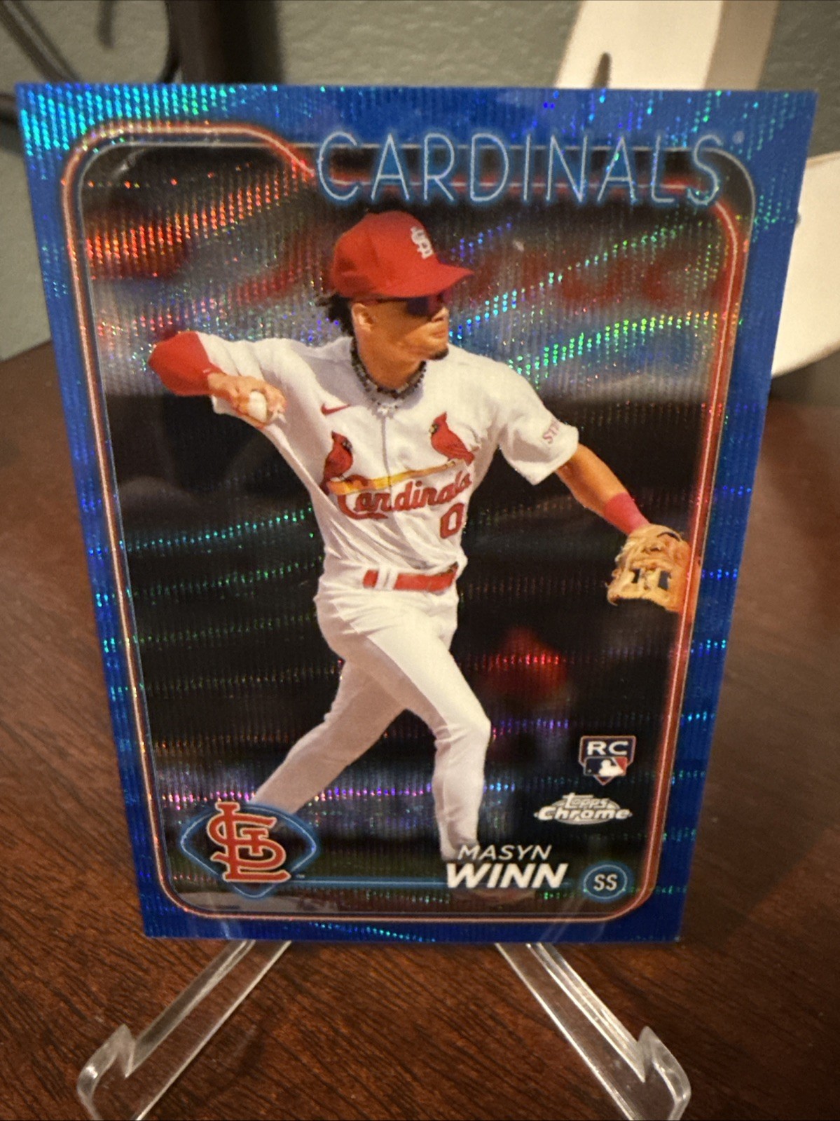 2024 Topps Chrome - Masyn Winn #189 Blue Wave Refractor /75 (RC)