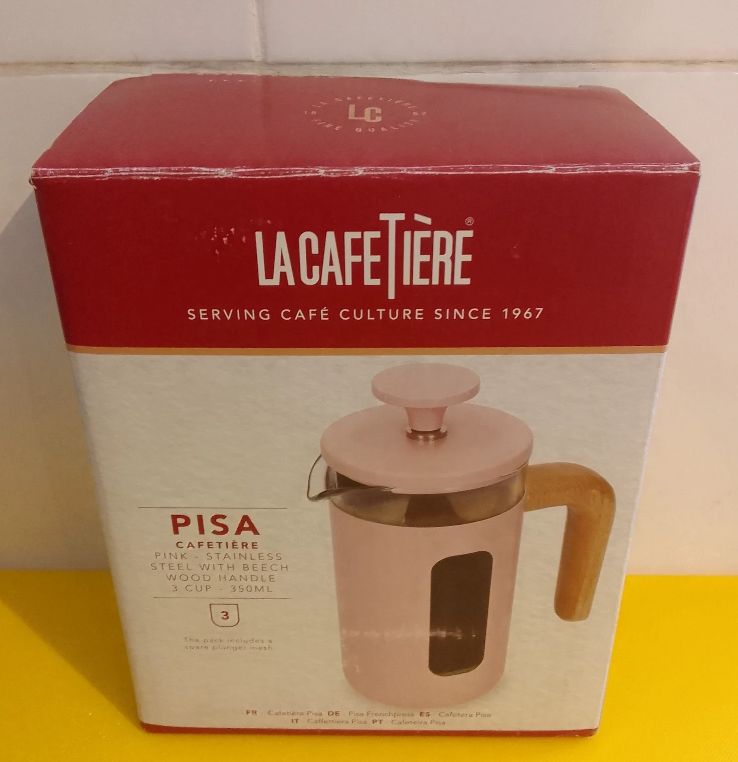 La Cafetière Pink Pisa Wood Handle Stainless Steel Cafetière 3 Cup 350ml
Opens in a new window or ta