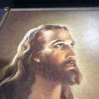 Vintage Warner Sallman Jesus Head of Christ Litho 11x9 Kriebel Bates 1940 — photo 4
