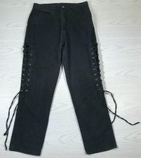 Vintage Zanadi Jeans Womens 16 Black Lace Up Corset Goth Grunge Biker Y2K 90s