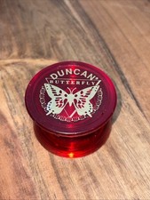 DUNCAN BUTTERFLY YO-YO - TRANSPARENT RED 90's Vintage Rare Advertising Yo-yo