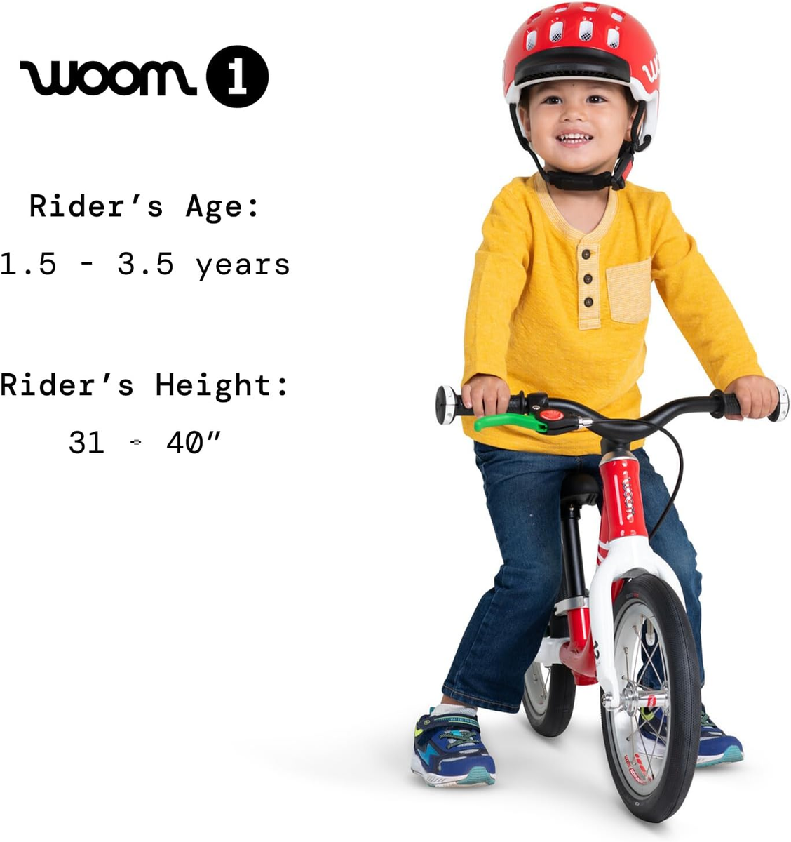 Woom 1 Balance Bicycle for Kids 18 Months to 3.5 Years Old