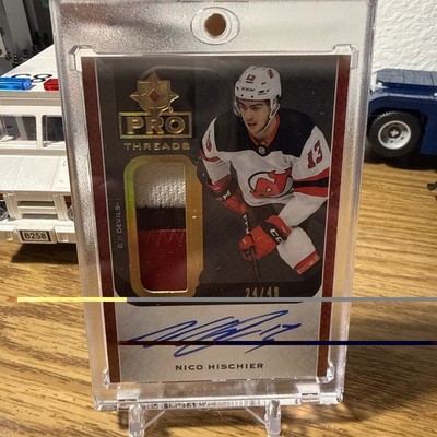 2019-20 Upper Deck Ultimate Collection Pro Threads Auto Patch Nico Hischier Auto