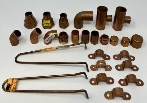Assorted Copper Fittings Lot Of 26 New