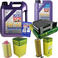 Mann Inspektionspaket 6L Liqui Moly 5W-40 FüR Mercedes C-Klasse W204 S204 C204