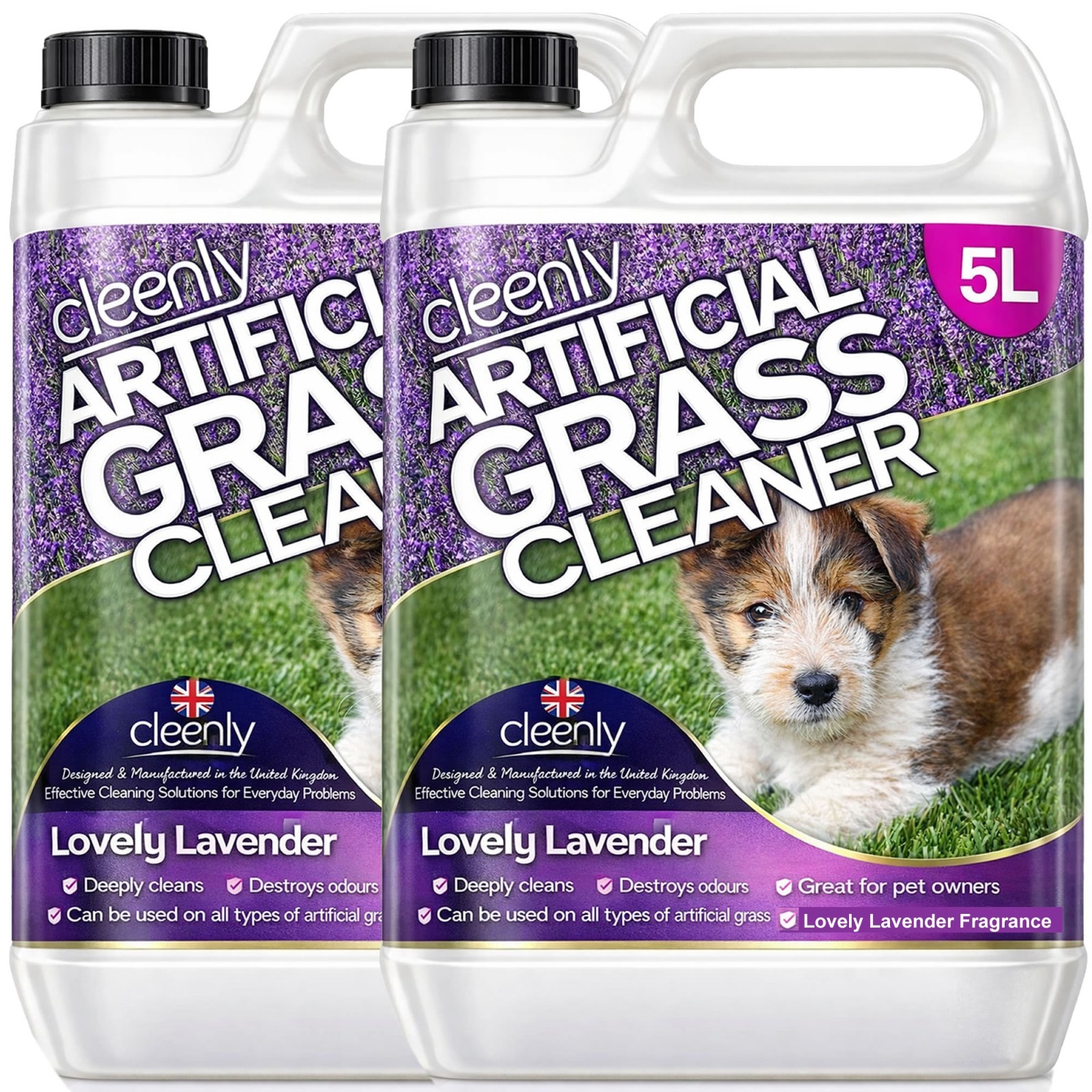 Cleenly Artificial Grass Cleaner Astro Turf Pet Odour Lavender Deodoriser 10L