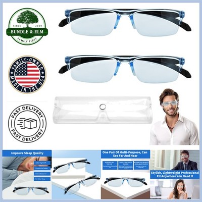 2 Pcs Auto Focus Glasses - Smart Adjustable Reading & Anti-Blue Light Protection