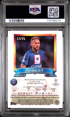 2022-23 TOPPS FINEST FLASHBACK UCC NEYMAR JR BLACK REFRACTOR #/25 