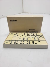Puremco Standard Marblelike Dominoes WHITE No. 616 Made In USA Pre Owned