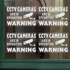 4x C51W Stickers CCTV Cameras in Operation Signs Security Warning Camera Window