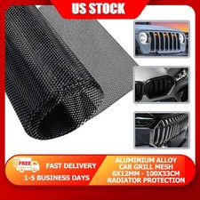 Black Aluminum Grill Mesh 100x33cm 6x12mm Rhombus Universal Bumper Fit Free Ship