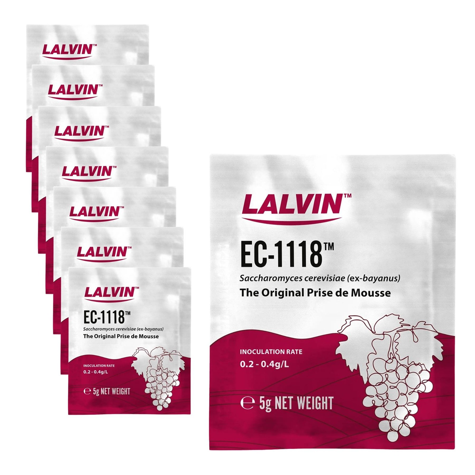 Lalvin EC-1118 Wine Yeast Champagne Sparkling Elderflower 8 x 5g Sachets BB 0329